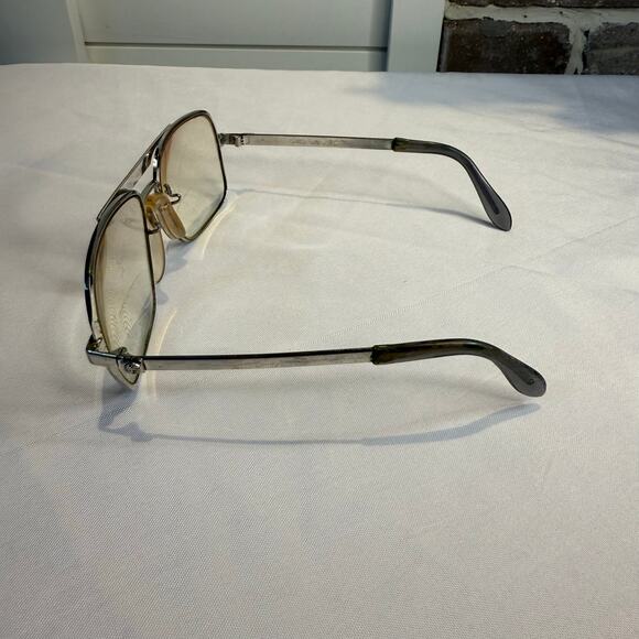 Omega Vintage Men's Designer Eyeglasses FRAMES only Aviator Silver 58/16 145 - Picture 4 of 7